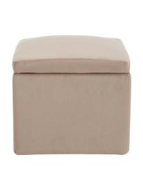 Puf z aksamitu z miejscem do przechowywania Winou, Tapicerka: aksamit (poliester) Dzięk, Stelaż: sklejka, metal, Taupe aksamit, S 50 x W 48 cm