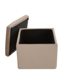 Puf z aksamitu z miejscem do przechowywania Winou, Tapicerka: aksamit (poliester) Dzięk, Stelaż: sklejka, metal, Taupe aksamit, S 50 x W 48 cm