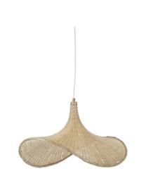 Lámpara de techo ovalada de bambú Bahar, Pantalla: bambú, Anclaje: metal, Cable: cubierto en tela, Bambú, An 53 x Al 28 cm