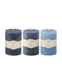 Set di 3 candele Trent, Blu, Ø 7 x Alt. 10 cm