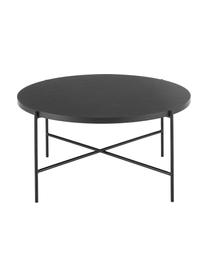 Runder Couchtisch Mica, Tischplatte: Mitteldichte Holzfaserpla, Gestell: Metall, pulverbeschichtet, Schwarz, Ø 82 cm