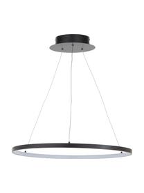 Lampada a sospensione a LED Jay, Baldacchino: Alluminio verniciato a po, Paralume: Alluminio verniciato a po, Baldacchino: nero opaco paralume: nero opaco cavo: argento, Ø 60 x Alt. 150 cm