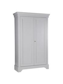 Armoire bois gris béton 2 portes Isabel, Bois de pin, gris laqué, larg. 118 x haut. 191 cm