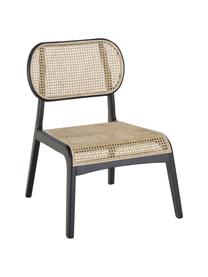 Loungesessel Franz mit Wiener Geflecht, Sitzfläche: Rattan, Gestell: Massives Birkenholz, lack, Sitzfläche: RattanGestell: Birkenholz, schwarz lackiert, B 61 x T 63 cm