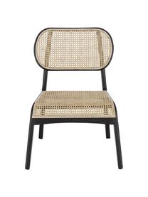 Sedia a poltrona con intreccio viennese Franz, Seduta: rattan, Struttura: legno di betulla massicci, Seduta: rattan Struttura: legno di betulla, nero verniciato, Larg. 61 x Prof. 63 cm