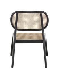 Fotel wypoczynkowy z plecionką wiedeńską Franz, Stelaż: lite drewno brzozowe, lak, Siedzisko: rattan Stelaż: drewno brzozowe, czarny lakierowany, S 61 x G 63 cm