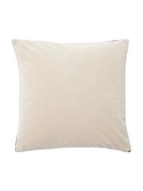 Housse de coussin 45x45 velours beige/noir Lenia, 100 % velours de polyester, Beige, noir, larg. 45 x long. 45 cm