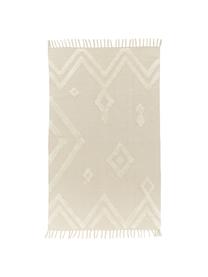 Tapis graphique blanc cassé Canvas, Blanc cassé