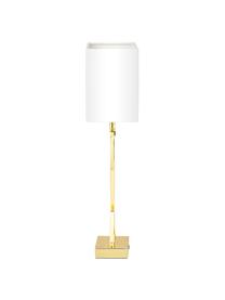 Grosse Tischlampe Vanessa, Lampenschirm: Textil, Goldfarben, Weiss, B 27 x H 52 cm