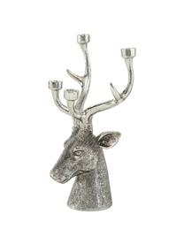 Candelabro Lobo, Resina, Plateado, An 27 x Al 33 cm