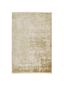 Schimmernder Teppich Cordoba mit Fransen, Vintage Style, Flor: 70% Acryl, 30% Viskose, Olivgrün, Beige, B 80 x L 150 cm (Größe XS)