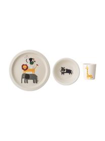 Ontbijtset Safari, 3-delig, Bamboehout, maïs, melamine, hout, polyresin, Multicolour, Ø 21 cm