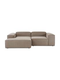 Modulares Ecksofa Dylan in Braun, Bezug: 100% Polyester Der strapa, Gestell: Massives Kiefernholz, Spe, Braun, B 335 cm x T 201 cm