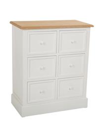 Cómoda Noa, Madera de paulownia, Blanco, Beige, An 68 x Al 80 cm