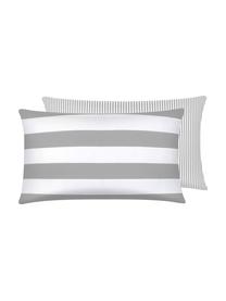 Funda de almohada de algodón Lorena, Gris claro, blanco crema, An 50 x L 70 cm