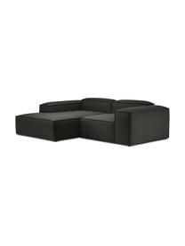 Modulares Ecksofa Dylan in Anthrazit, Bezug: 100% Polyester Der strapa, Gestell: Massives Kiefernholz, Spe, Schwarz, B 335 cm x T 201 cm