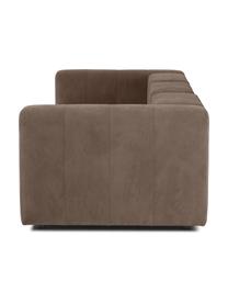 Divano componibile 4 posti Lena, Rivestimento: tessuto (88% poliestere, , Struttura: legno di pino, legno lami, Piedini: plastica, Tessuto marrone scuro, Larg. 284 x Prof. 106 cm