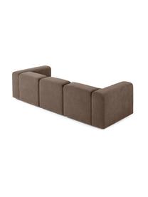 Modulares Sofa Lena (4-Sitzer), Bezug: Webstoff (88% Polyester, , Gestell: Kiefernholz, Schichtholz,, Füße: Kunststoff, Webstoff Dunkelbraun, B 284 x T 106 cm