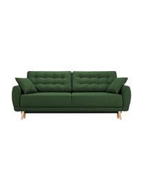 Sofá cama Spinel (3 plazas), Tapizado: poliéster Alta resistenci, Estructura: madera de pino maciza, ma, Patas: madera de abedul, Verde, An 236 x F 93 cm