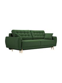 Sofa rozkładana Spinel (3-osobowa), Tapicerka: poliester Dzięki tkaninie, Nogi: drewno brzozowe, Zielony, S 236 x G 93 cm