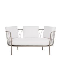 Gartensofa Sunderland mit Sitzpolster (2-Sitzer), Gestell: Stahl, galvanisch verzink, Bezug: Polyacryl, Gestell: Taupe Sitz- und Rückenkissen: Creme, B 162 x T 68 cm