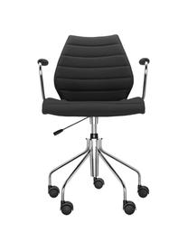 Schreibtischstuhl Maui Soft mit Armlehne, höhenverstellbar, Bezug: 100 % Polyester, Sitzschale: Nylon, Webstoff Schwarz, B 58 x T 52 cm