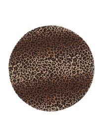 Pouf in velluto con motivo leopardato Daisy, Rivestimento: velluto (poliestere) Il r, Struttura: compensato, Stampa leopardata in velluto, Ø 38 x Alt. 45 cm