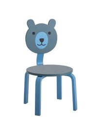 Kinderstoel Bear, Gelakt MDF, Blauwtinten, groen, 32 x 60 cm
