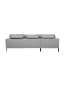 Ecksofa Cucita (3-Sitzer), Bezug: Webstoff (100% Polyester), Gestell: Massives Kiefernholz, FSC, Füße: Metall, lackiert, Webstoff Grau, B 262 x T 163 cm, Eckteil links