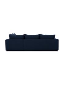 XL-Ecksofa Tribeca in Dunkelblau, Bezug: Polyester Der hochwertige, Gestell: Massives Kiefernholz, Füße: Massives Buchenholz, lack, Webstoff Dunkelblau, B 315 x T 228 cm, Eckteil rechts