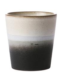 Sada ručně vyrobených XS pohárků 70's, 4 díly, Kamenina, Černá, odstíny béžové, Ø 8 cm, V 8 cm, 200 ml