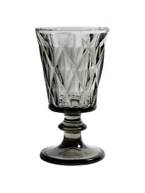 Verre à vin embossage décoratif Diamond, 6 pièces, Verre, Fumé, légerement transparent, Ø 9 x haut. 16 cm, 250 ml