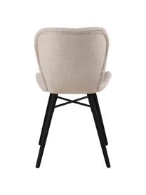 Gestoffeerde stoelen Batilda in beige, 2 stuks, Bekleding: 100% polyester, Poten: rubberhout, gecoat, Geweven stof beige, zwart, B 47 x D 53 cm