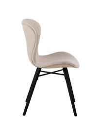 Chaise rembourrée scandinave beige Batilda, 2 pièces, Tissu beige, noir, larg. 47 x prof. 53 cm