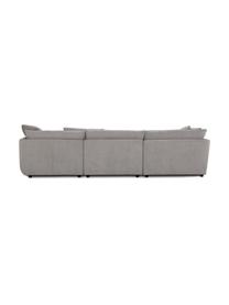 Modulares Sofa Jasmin (3-Sitzer) mit Hocker in Grau, Bezug: 85% Polyester, 15% Nylon , Gestell: Massives Fichtenholz FSC-, Webstoff Grau, B 300 x H 84 cm