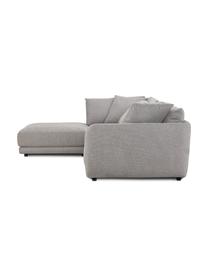 Sofa modułowa z pufem Jasmin (3-osobowa), Tapicerka: 85% poliester, 15% nylon , Nogi: tworzywo sztuczne, Szara tkanina, S 300 x W 84 cm