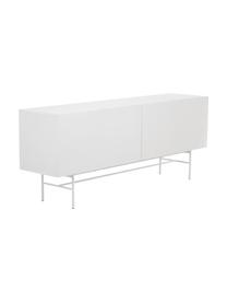 Modern dressoir Anders met 4 deuren in wit, Frame: gelakt MDF, Poten: gepoedercoat metaal, Wit, 200 x 79 cm