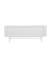 Credenza moderna con 4 ante Anders, Piedini: metallo verniciato a polv, Bianco, Larg. 200 x Alt. 79 cm