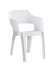 Silla con reposabrazos para exterior Goya, Plástico, Blanco, An 58 x F 59 cm