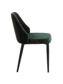 Sametová čalouněná židle Lucie, 2 ks, Tmavě zelená