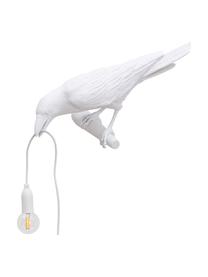 Design wandlamp Bird met stekker, Lamp: kunsthars, Wit, 33 x 13 cm