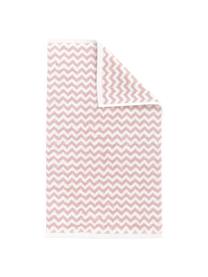 Handdoek Liv met zigzag patroon, 2 stuks, 100% katoen, middelzware kwaliteit, 550 g/m², Roze & crèmewit, patroon, Gastendoekje, B 30 x L 50 cm, 2 stuks