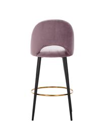 Krzesło barowe z aksamitu Rachel, Tapicerka: aksamit (wysokiej jakości, Nogi: metal malowany proszkowo, Aksamitny mauve, S 48 x W 110 cm