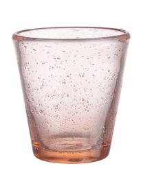 Bicchiere acqua arancione con bollicine d'aria Water Color, 4 pz, Vetro, Arancione pastello, Ø 9 x Alt. 10 cm, 290 ml