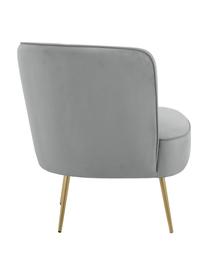 Fauteuil cocktail en velours gris clair Louise, Velours gris, larg. 76 x prof. 75 cm