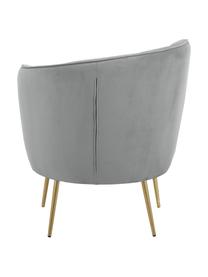 Fauteuil cocktail en velours gris clair Louise, Velours gris, larg. 76 x prof. 75 cm