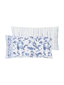 Funda de almohada doble cara de satén Andrea, 2 uds., Azul, An 40 x L 80 cm