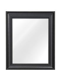 Rechthoekige wandspiegel Paris met zwarte lijst, Frame: polyurethaan, Frame: zwart. Spiegelvlak: spiegelglas, 52 x 62 cm