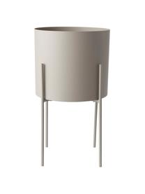 Grote plantenpot Milton met standaard in beige, Gecoat metaal, Mat beige, Ø 25 x H 45 cm