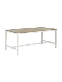 Mesa de comedor Raw, tablero de madera maciza, Tablero: madera de mango maciza, c, Estructura: metal con pintura en polv, Tablero: madera de mango Estructura: blanco mate, An 180 x F 90 cm